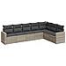 Set Divani da Giardino 7pz con Cuscini Grigio Chiaro Polyrattan - Foto miniatura 1