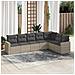 Set Divani da Giardino 7pz con Cuscini Grigio Chiaro Polyrattan - Foto miniatura 2