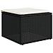 Set Divani da Giardino 10pz con Cuscini in Polyrattan Nero - Foto miniatura 6