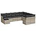 Set Divano Giardino 10 pz con Cuscini Grigio Chiaro Polyrattan - Foto miniatura 1