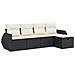Set Divani da Giardino 5 pz con Cuscini in Polyrattan Nero - Foto miniatura 1