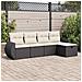 Set Divani da Giardino 5 pz con Cuscini in Polyrattan Nero - Foto miniatura 2