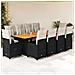 Set da Bistrò da Giardino 11 pz con Cuscini Nero in Polyrattan - Foto miniatura 2