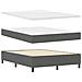Letto con Box Spring con Materasso & Panchina Grigio Scuro 140x200 cm Tessuto - Foto miniatura 3