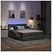 Pouf Letto con Materasso e LED Grigio Scuro 140x190 cm - Foto miniatura 3
