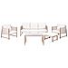 Set Salotto Da Giardino Con Tavolo E Pouf 5 Posti Nola Metallo Beige Chiaro - Foto miniatura 2