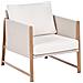 Set Salotto Da Giardino Con Tavolo E Pouf 5 Posti Nola Metallo Beige Chiaro - Foto miniatura 4