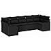 Set Divano da Giardino con cuscino 7 pcs Nero Poly Rattan - Foto miniatura 1