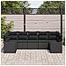Set Divano da Giardino con cuscino 7 pcs Nero Poly Rattan - Foto miniatura 2