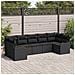 Set Divano da Giardino con cuscino 7 pcs Nero Poly Rattan - Foto miniatura 3