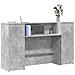 Banco Reception Grigio Cemento 180x50x103,5cm Legno Multistrato - Foto miniatura 2