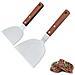 Spatola Per Hamburger In Acciaio Inossidabile Con Manico In Legno - Ideale Per Piastra E Barbecue  L - Foto miniatura 3
