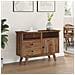 Credenza Naturale 100 x 30 x 68 cm Legno di teak solido - Foto miniatura 4