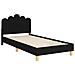 Struttura letto bambini con testata Nero 90 x 200 cm Tessuto - Foto miniatura 4