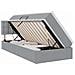 Letto con contenitore e LED Grigio chiaro 100 x 200 cm Tessuto - Foto miniatura 1