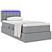 Letto con contenitore e LED Grigio chiaro 100 x 200 cm Tessuto - Foto miniatura 3