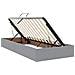 Letto con contenitore e LED Grigio chiaro 100 x 200 cm Tessuto - Foto miniatura 7
