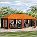 Gazebo da giardino 6 x 3 m Arancione Poliestere e Acciaio 190 - Foto miniatura 2
