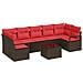 Set Divano da Giardino 8 pcs Beige e Rosso polyrattan - Foto miniatura 1