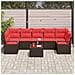 Set Divano da Giardino 8 pcs Beige e Rosso polyrattan - Foto miniatura 3