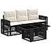 Set Divano da Giardino 4 pz Nero e Bianco Crema polyrattan - Foto miniatura 1