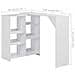 Tavolo da Bar con Scaffale Mobile Bianco 138x39x110 cm - Foto miniatura 6