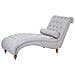 Chaise Longue In Tessuto Grigio Muret - Foto miniatura 6