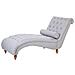 Chaise Longue In Tessuto Grigio Muret - Foto miniatura 4