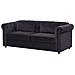 Divano Letto A 3 Posti In Velluto Nero Chesterfield - Foto miniatura 7