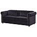 Divano Letto A 3 Posti In Velluto Nero Chesterfield - Foto miniatura 5