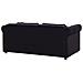 Divano Letto A 3 Posti In Velluto Nero Chesterfield - Foto miniatura 12