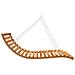 Letto Sospeso In Massello Di Abete Finitura Teak 143x120x65cm - Foto miniatura 4