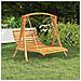Letto Sospeso In Massello Di Abete Finitura Teak 143x120x65cm - Foto miniatura 1
