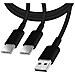 Cavo Usb A 2x Usb-c 2a Ricarica Rapida E Sicura Spesso Robusto 3m Nero - Foto miniatura 6