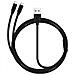 Cavo Usb A 2x Usb-c 2a Ricarica Rapida E Sicura Spesso Robusto 3m Nero - Foto miniatura 9
