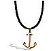Collana in Pelle per Uomo, ""Anchor"", 60cm, Oro - Foto miniatura 1