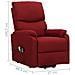 Poltrona Alzapersona Massaggiante Rosso Vino Tessuto - Foto miniatura 5