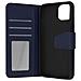 Custodia Vera Pelle Per Iphone 13 Portacarte E Supporto Video Blu Scuro - Foto miniatura 1