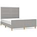 Giroletto Con Testiera Grigio Chiaro 140x190 Cm In Tessuto - Foto miniatura 2