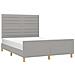 Giroletto Con Testiera Grigio Chiaro 140x190 Cm In Tessuto - Foto miniatura 3