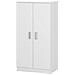 Armadio Multiuso Corona, Mobile Ausiliario A 2 Ante, Mobile Basso Portascarpe Con 6 Ripiani, Scarpiera Moderna, 55x36h108 Cm, Bianco - Foto miniatura 2
