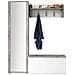 Mobile Da Ingresso Mirtilla, Entratina Moderna Con Appendiabiti, Mobile Con Scarpiera, Armadietto Con Specchio, Cm 50x32h182, Bianco E Cemento - Foto miniatura 4