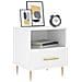 Comodini 2 Pz Bianchi 40x35x47,5 Cm In Legno Multistrato - Foto miniatura 3