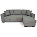 Divano Angolare Trasformabile Reversibile A 4 Posti - Tessuto Grigio Chiaro - 244 X 151 X 90 - Hamilton - Prodotto In Ucraina - Foto miniatura 1