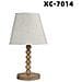 Trade Shop - Lampada Tavolo Con Base In Legno Con Motivo Paralume Bianco Attacco E27 Xc-7014 - Foto miniatura 1