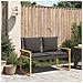 Panca Da Giardino Con Cuscino Nera In Polyrattan E Legno Acacia - Foto miniatura 3