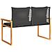 Panca Da Giardino Con Cuscino Nera In Polyrattan E Legno Acacia - Foto miniatura 6
