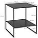 Tavolino da Caffè in Stile Industriale in Acciaio a 2 Ripiani 40x40x45 cm Nero - Foto miniatura 3