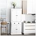 Mobile Cucina con Armadietto Superiore e Inferiore e Cassetto Centrale in Legno, 76x40.5x184 cm, Bianco - Foto miniatura 2