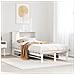 Letto Libreria Senza Materasso Bianco 75x190 Cm Legno Massello - Foto miniatura 1